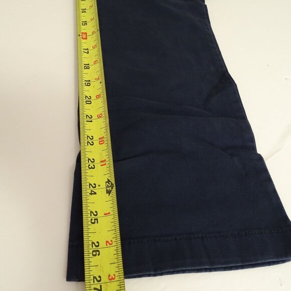 Old Navy Bootcut Stretch Uniform Chino Pants Blue Women Size 12 Adjustable Waist - Picture 12 of 13